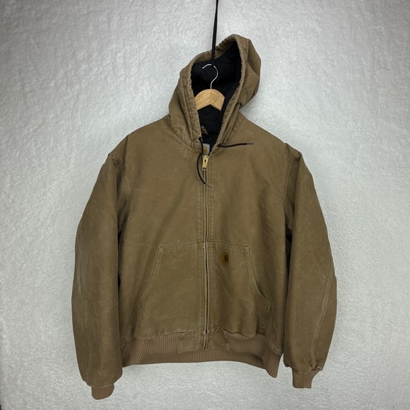 Carhartt Sandstone Active Jacket Quilt Lined Mens Large J130‎ FRB Frontier Brown